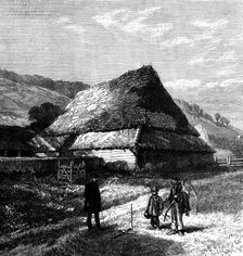 Evershed's Rough, near Dorking, with cross cut in turf where Bishop Wilberforce lost his life, 1873. Creator: Unknown