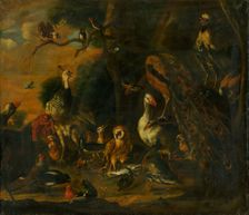 Every bird sings as its beak grows, 1700-1710. Creator: Melchior d'Hondecoeter