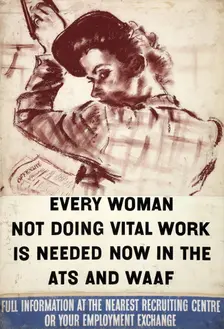 Every woman not doing vital work is needed now in the ATS... WWII poster, between 1939 and 1946. Creator: Central Office of Information