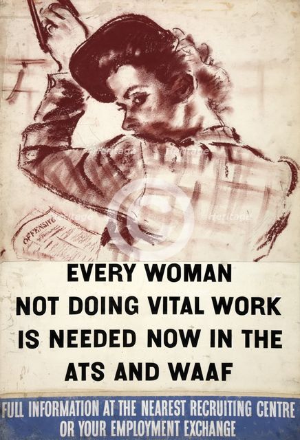 'Every woman not doing vital work is needed now in the ATS...', WWII poster,  between 1939 and 1946. Creator: Central Office of Information.