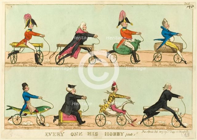 Everyone His Hobby, plate 1, published April 24, 1819. Creator: William Heath.