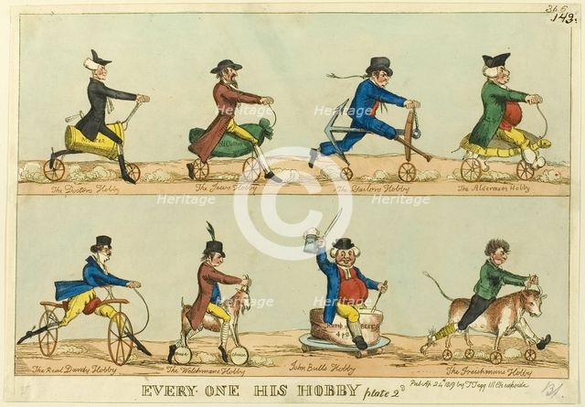 Everyone His Hobby, plate 2, published April 24, 1819. Creator: William Heath.
