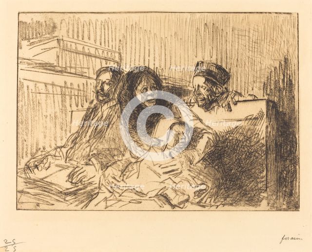 Evidence at the Hearing (second plate), 1908. Creator: Jean Louis Forain.
