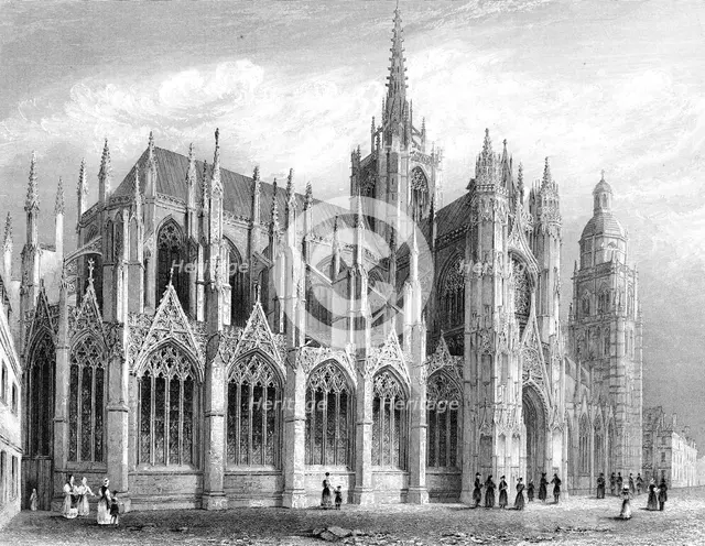 Evreux Cathedral, Evreux, France, 1836.Artist: Benjamin Winkles