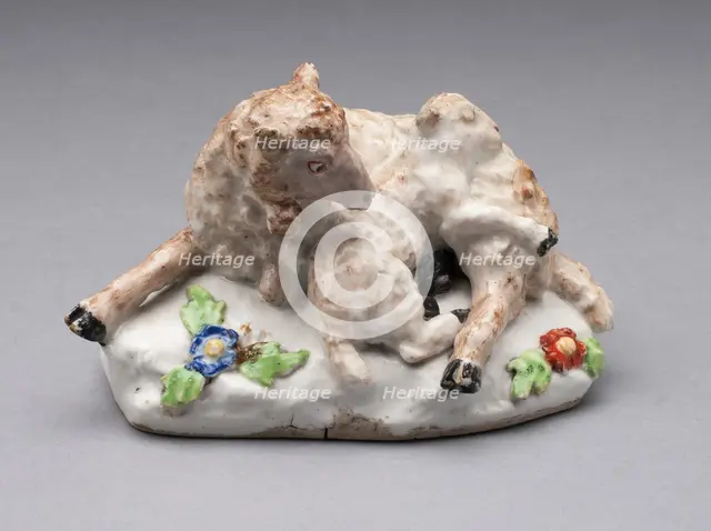 Ewe and Lamb, Bow, 1752/54. Creator: Bow Porcelain Factory.