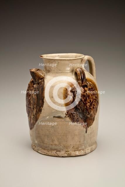 Ewer with medallion appliqués of foliage and birds, 800s. Creator: Unknown.