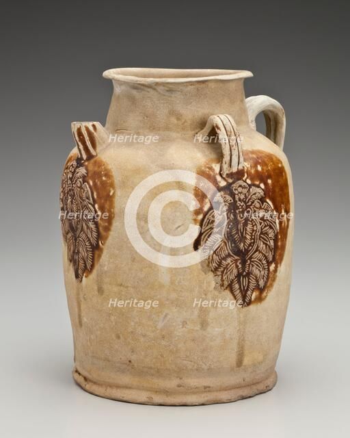 Ewer with medallions of foliage and birds, 800s. Creator: Unknown.