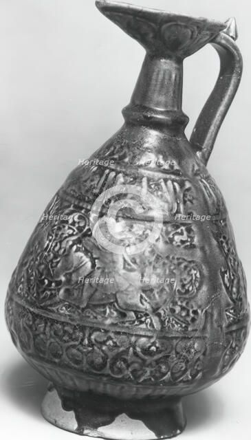 Ewer with Molded Inscriptions and Figures on Horseback, Iran, last quarter 11th-12th century. Creator: Unknown.