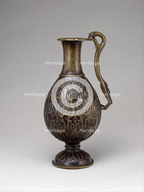 Ewer with a Feline-Shaped Handle, Iran, 7th century. Creator: Unknown.