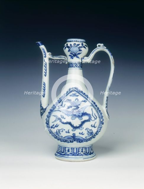 Ewer with flying sea-dragons, Ming dynasty, China, 1550-1575. Creator: Unknown.