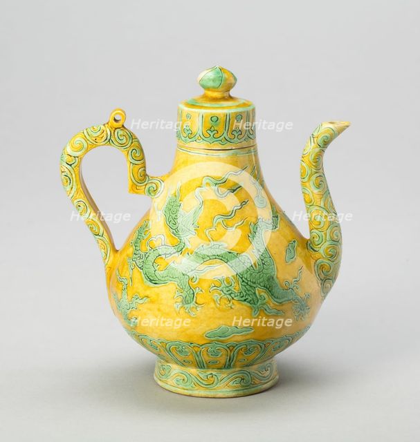 Ewer with Paired Dragon amid Cloud Scrolls, Ming dynasty, Zhengde reign (1506-1521). Creator: Unknown.