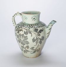 Ewer with Peonies and Scrolling Leaves, Korea, Goryeo dynasty (918-1392), early 12th century. Creator: Unknown