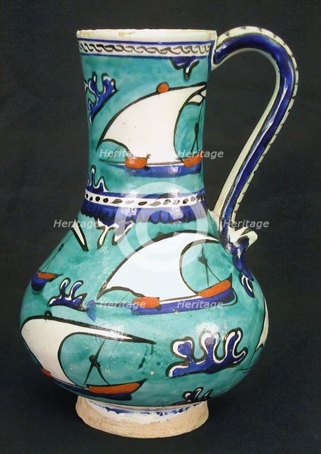 Ewer with Sailing-Ship Design, Turkey, early 17th century. Creator: Unknown.