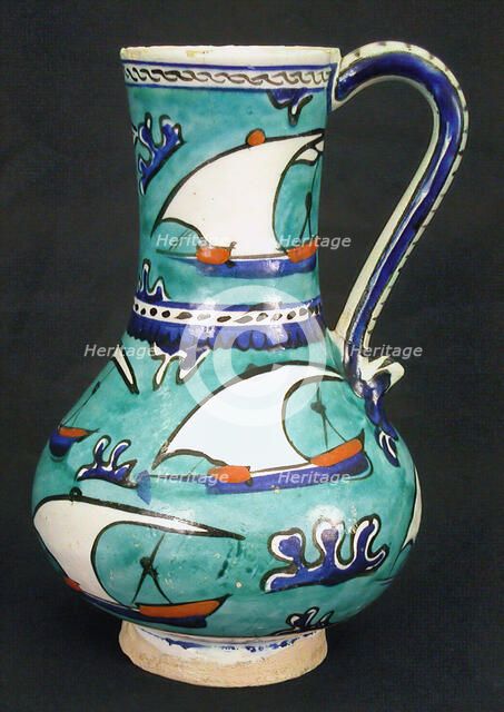 Ewer with Sailing-Ship Design, Turkey, early 17th century. Creator: Unknown.