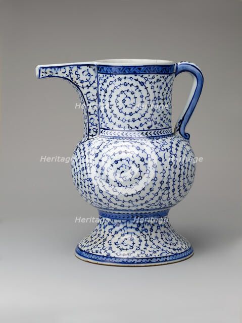 Ewer with 'Tughra-Illuminator' Style Decoration, Turkey, 1525-40. Creator: Unknown.