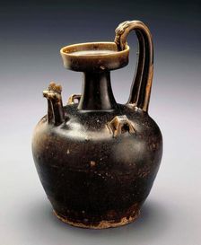 Ewer with twin chicken-head spouts and dragon handle, 317-420. Creator: Unknown