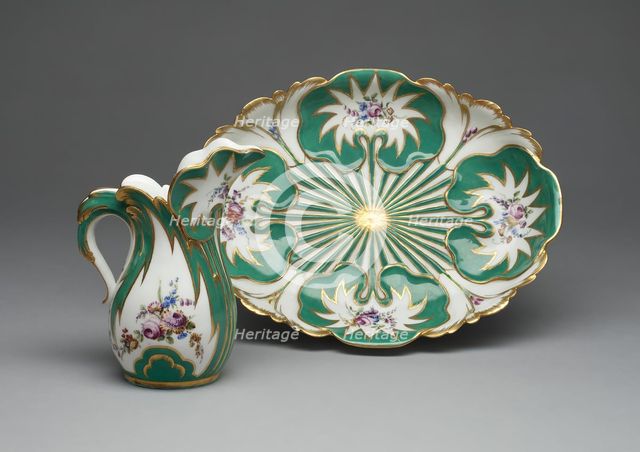 Ewer and Basin (Pot a l'Eau et jatte Feuille d'Eau), Sèvres, 1756/60. Creators: Sèvres Porcelain Manufactory, Jean-Claude Deplessis.