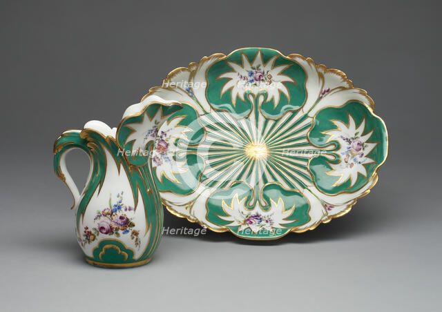 Ewer and Basin (Pot a l'Eau et jatte Feuille d'Eau), Sèvres, 1756/60. Creators: Sèvres Porcelain Manufactory, Jean-Claude Deplessis.