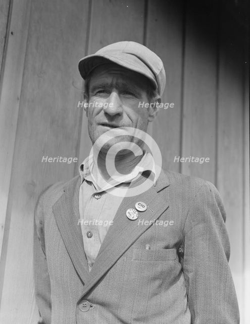 Ex-Oklahoma farmer, one of the leaders in the strike of cotton pickers, Kern County, CA, 1938. Creator: Dorothea Lange.