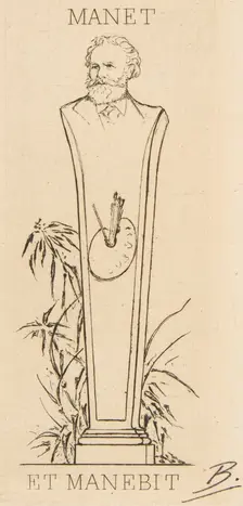 Ex-libris of Manet, 1875. Creator: Felix Bracquemond