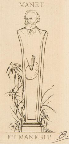 Ex-libris of Manet, 1875. Creator: Felix Bracquemond