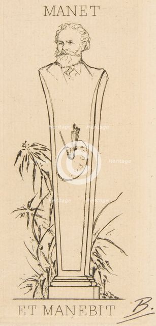 Ex-libris of Manet, 1875. Creator: Felix Bracquemond.