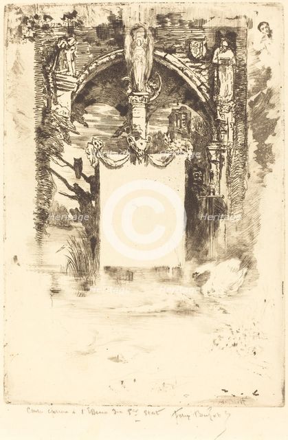 Ex-Libris pour "L'Ensorcelée" (Bookplate for "L'Ensorcelée"), c. 1883/1885. Creator: Felix Hilaire Buhot.
