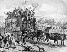 Ex-slaves parading with liberation manifestos, American Civil War, 1861-1865 (1951)