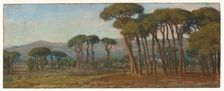 Extensive Landscape with a Village and Hillside in the Distance, c. 1860. Creator: Félix Hippolyte Lanoue