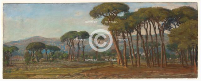 Extensive Landscape with a Village and Hillside in the Distance, c. 1860. Creator: Félix Hippolyte Lanoue.