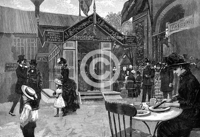 Exterior cafe scene, 19th century. Artist: Unknown