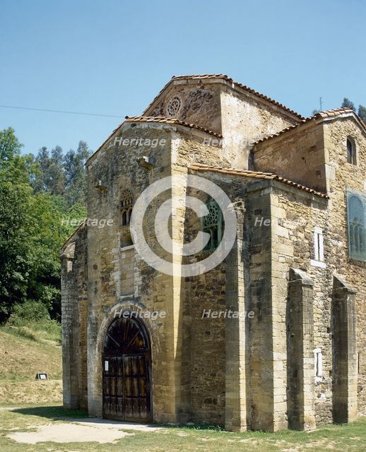 Exterior, Church of St Michael of Lillo, Oviedo, Spain, 9th century (2002).  Creator: LTL.