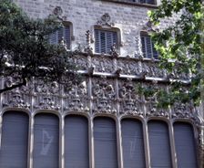 Exterior detail of the façade of the Quadras House work by Josep Puig i Cadafalch (1867-1957)