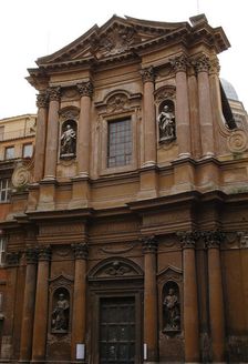 Exterior detail, Church of the Most Holy Trinity of Pilgrims, Rome, Italy, 17th century (2009). Creator: LTL