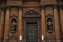 Exterior detail, Church of the Most Holy Trinity of Pilgrims, Rome, Italy, 17th century (2009). Creator: LTL