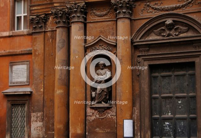 Exterior detail, Church of the Most Holy Trinity of Pilgrims, Rome, Italy, 17th century (2009). Creator: LTL.