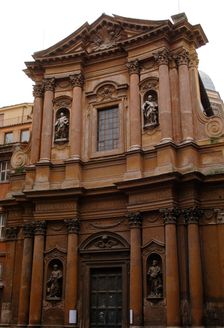 Exterior detail, Church of the Most Holy Trinity of Pilgrims, Rome, Italy, 17th century (2009). Creator: LTL
