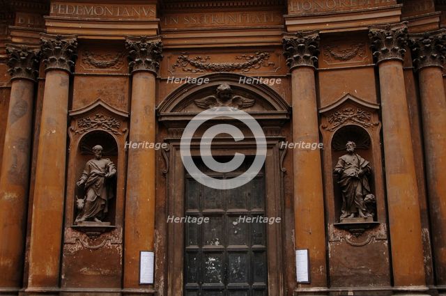 Exterior detail, Church of the Most Holy Trinity of Pilgrims, Rome, Italy, 17th century (2009). Creator: LTL.