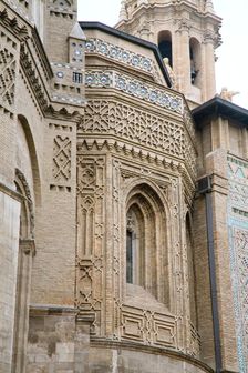 Exterior detail, La Seo Cathedral, Zaragoza, Spain, 2007. Creator: Samuel Magal