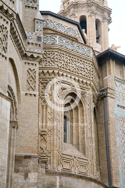 Exterior detail, La Seo Cathedral, Zaragoza, Spain, 2007. Creator: Samuel Magal.