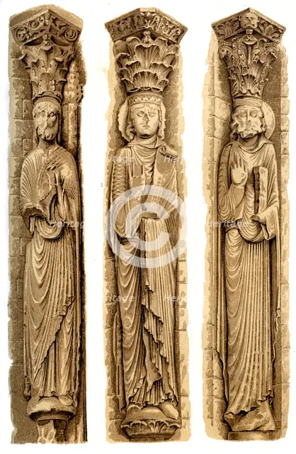 Exterior decoration of Le Mans Cathedral, Le Mans, France, 15th century (1849).Artist: H Moulin