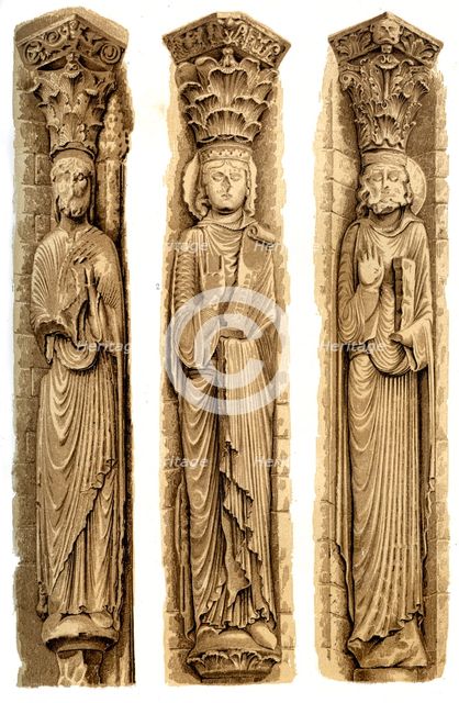 Exterior decoration of Le Mans Cathedral, Le Mans, France, 15th century (1849).Artist: H Moulin
