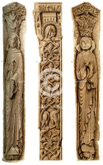 Exterior decoration of Le Mans Cathedral, Le Mans, France, 15th century (1849).Artist: H Moulin