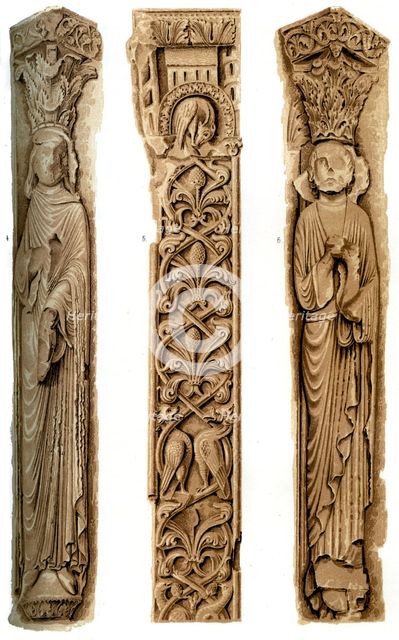Exterior decoration of Le Mans Cathedral, Le Mans, France, 15th century (1849).Artist: H Moulin