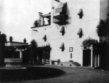Exterior front, Mrs. Phoebe Apperson Hearst's home, Pleasanton, California, 1920s. Creator: Frances Benjamin Johnston