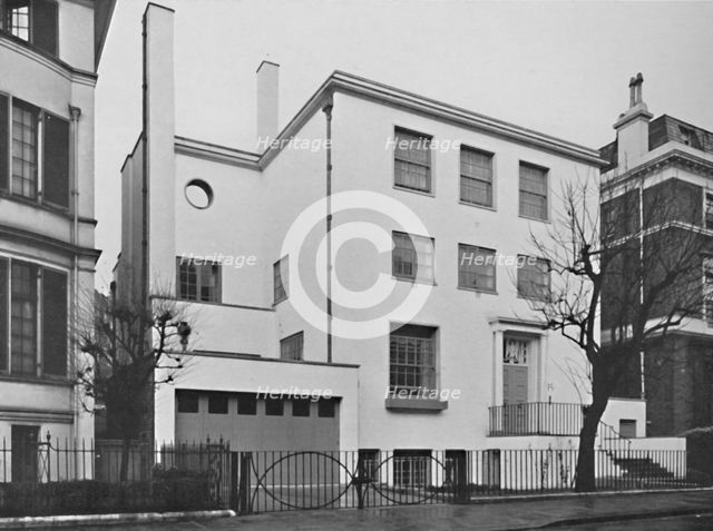 'Exterior - House for Denys Lowson, Esq., Upper Phillimore Gardens, London', 1939. Artist: Herbert Felton.