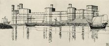 Exterior of Caernarvon Castle, North Wales (1931). Artist: Charles Henry Bourne Quennell