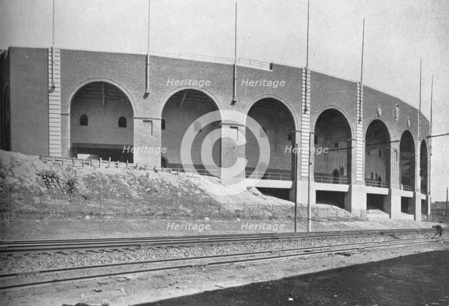 Exterior of East Stand, Franklin Field Stadium, University of Pennsylvania, Philadelphia, 1923. Artist: Unknown.