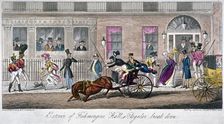 Exterior of Fishmongers Hall, a Regular break down 1824. Artist: Isaac Robert Cruikshank