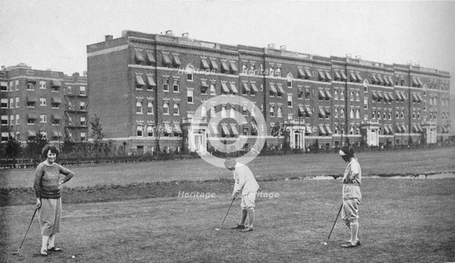 Exterior of Hawthorne Court Apartments, Jackson Heights, New York, 1922. Artist: Unknown.